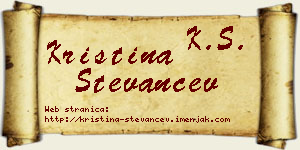 Kristina Stevančev vizit kartica